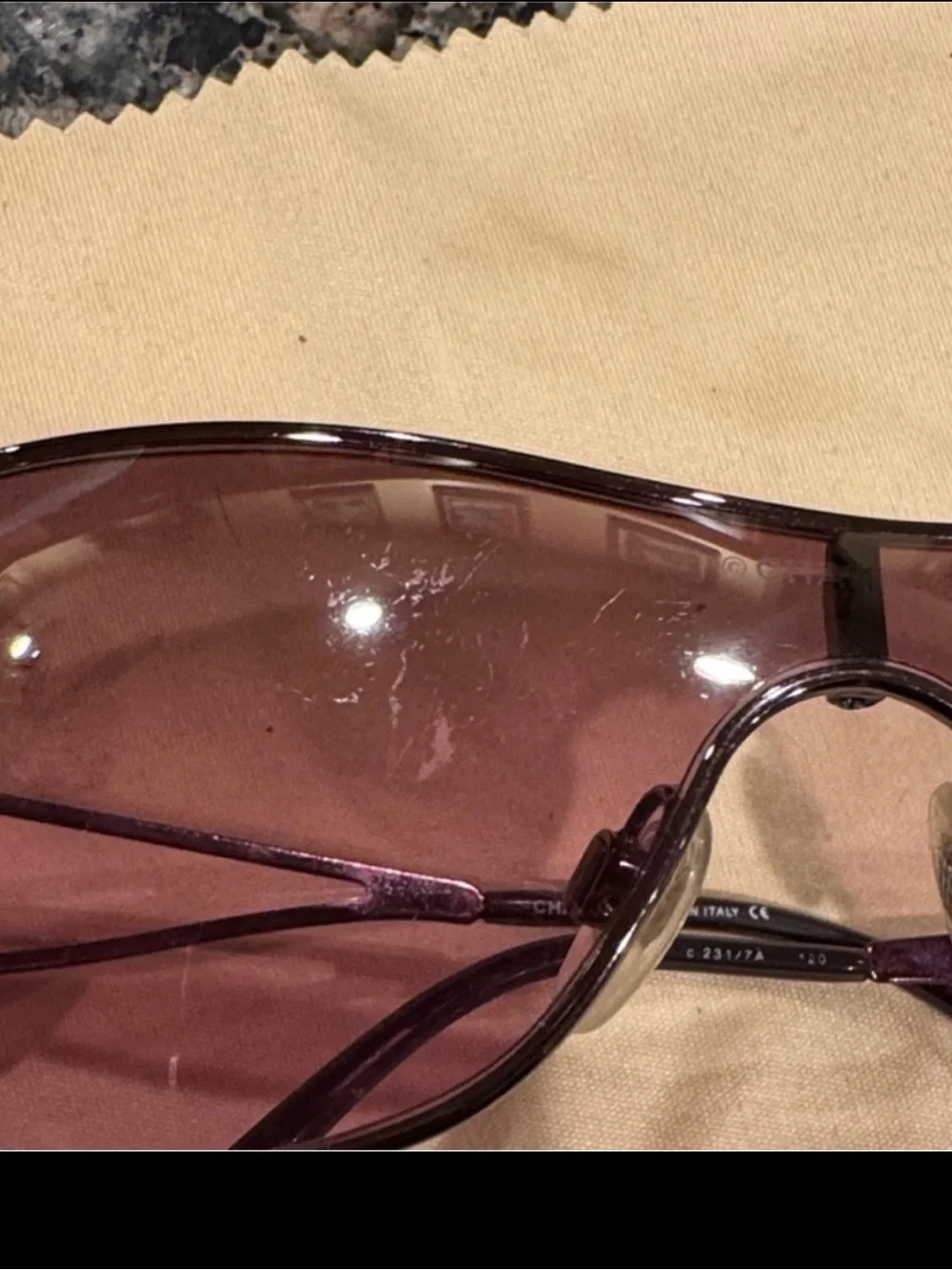 Chanel Rhinestone CC logo sunglasses Pink